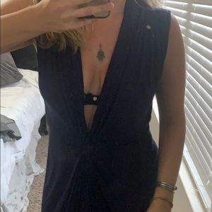 Catherine Malandrino plunging long top with wrap